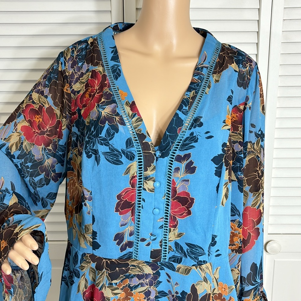 NWT City Chic Lydia Top Peacock Floral Blouse Size 20 - Picture 4 of 13